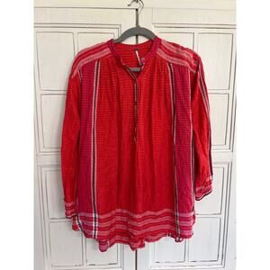 Free People size XS red pullover blouse top shirt
